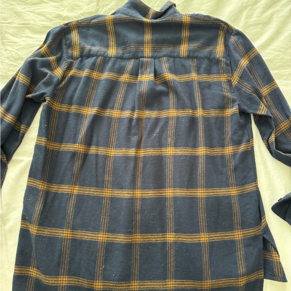 Navy with brown stripe flannel